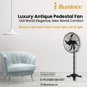 Luxury antique pedestal fan | illuminée