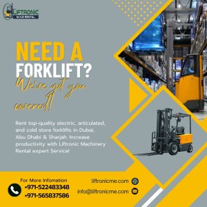 Articulated forklift rental service in dubai, uae