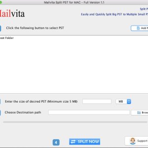 Divide pst files into smaller parts with mailvita tool